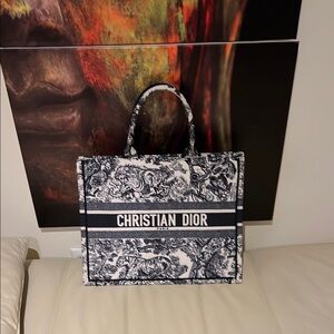 Christian Dior Black and White Tote Bag